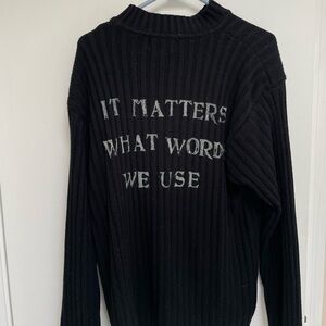 Vintage artisan black mock neck sweater